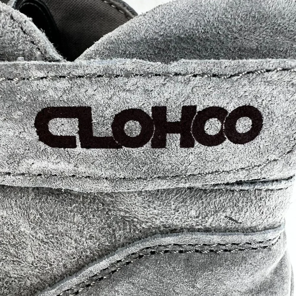 Clohoo Mens 1728250 Gray Suede Leather Lace Up High Top Size 40 Sneakers